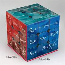 1 pieza Cubo de rompecabezas 3x3 con diseño de Matemáticas, Elementos Químicos, signos del Zodiaco chino, para enseñanza y juego - Multicolor - Ver 2