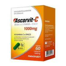 Ascorvit Vitamina C 1000Mg + Zinco 60 Cápsulas Maxinutri - Outros - Visão 2