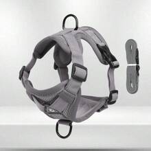 Reflective Pet Harness And Leash Set For Dog & Cat, Escape Proof Adjustable Small Dog Harness With Soft Mesh - Dark Grey - View 12