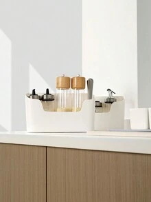 1入組超便利掛壁收納盒-輕鬆安裝，節省空間的設計，適用於廚房、浴室、辦公室和臥室-堅固耐用免打孔櫥門組織者，現代風格，輕鬆存放家居用品，快速取用 - 收納盒 - 查看 5