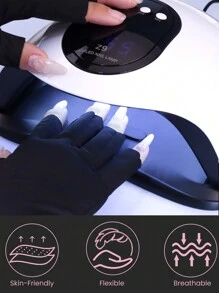 美甲紫外线手套：专业美甲紫外线手套，用于凝胶美甲，抗 UVA 和 UVB 手套，用于凝胶美甲灯，露指紫外线手套，用于凝胶美甲，防止手部受到紫外线伤害，抗紫外线指甲手套，紫外线凝胶防护手套，露指美甲，美甲工具，LED 灯，美甲烘干机，辐射手，美甲用品，美甲工具，美甲工具，返校，指甲，按压指甲用美甲工具 - 彩色 - 查看 5