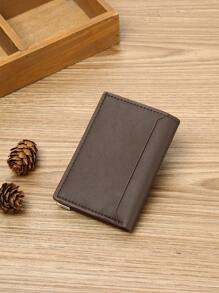 纯色超薄时尚PU卡夹卡片夹卡包钱包名片夹信用卡夹男士钱包迷你钱包零钱包钱包卡片钱包 - 咖啡棕 - 查看 5