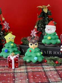 新上市聖誕樹芳香蠟燭矽膠模具，多種可愛風格，DIY手工製作聖誕蠟燭模具 - 白色 - 查看 6