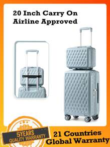 Sea Choice Luggage Set 2 Piece Carry-On 20 Inch Suitcase Sets Lightweight ABS+ PC 25/55 Cm Rigid With 8 Spinner Wheels TSA Lock & YKK Zipper - Grey - View 2