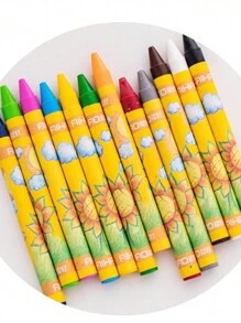 Juego de 8/12/24 lápices de colores para niños, lápices de dibujo multicolores para niños pequeños, bolígrafos de colores para grafiti, barras de pintura de aceite para volver a la escuela, útiles escolares