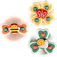 3 CÁI Đồ chơi Spinner cốc hút, Đồ chơi quay Đồ chơi trẻ em 3-18 tháng Đồ chơi giác quan cho trẻ mới biết đi Quà tặng sinh nhật cho bé gái 1 tuổi (Phụ kiện màu sắc ngẫu nhiên) - Nhiều màu - Xem 1