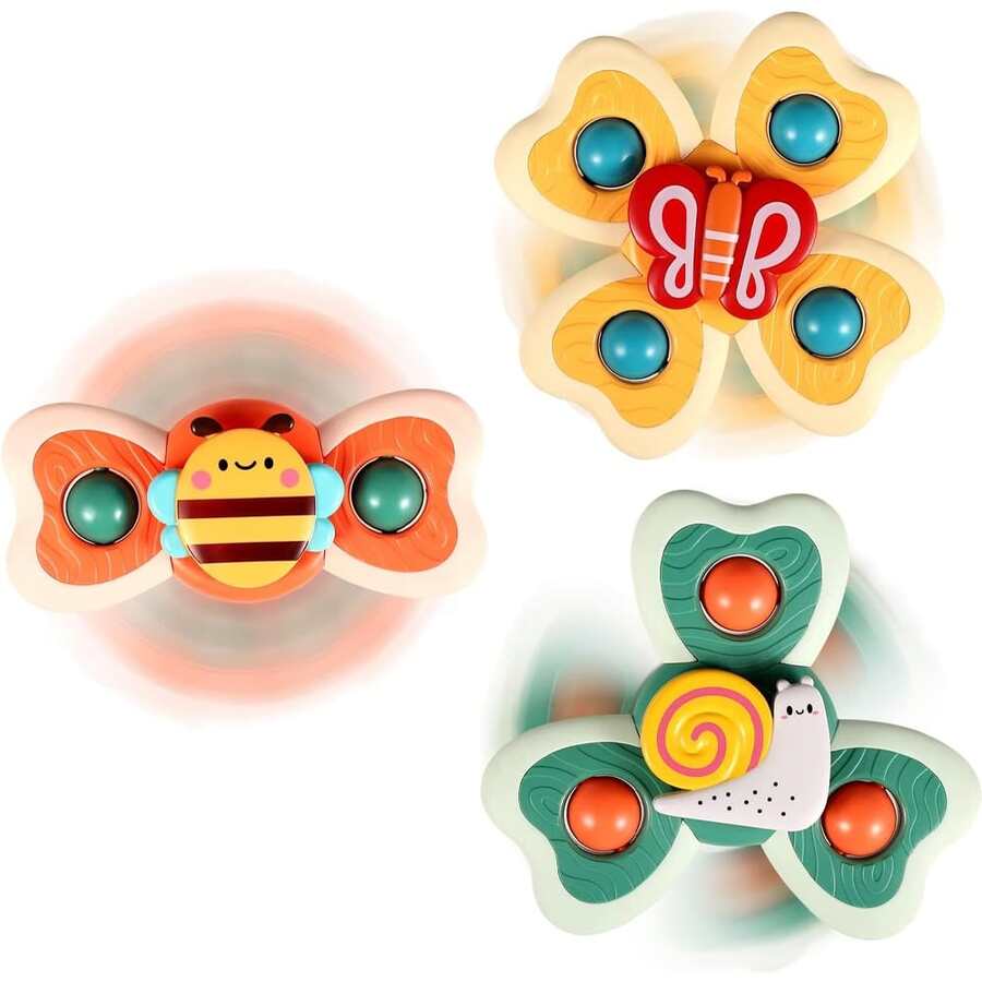 3 CÁI Đồ chơi Spinner cốc hút, Đồ chơi quay Đồ chơi trẻ em 3-18 tháng Đồ chơi giác quan cho trẻ mới biết đi Quà tặng sinh nhật cho bé gái 1 tuổi (Phụ kiện màu sắc ngẫu nhiên) - Nhiều màu - Xem 1