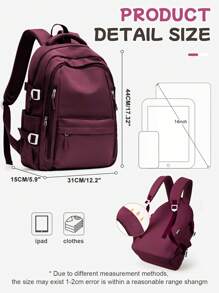 Laptop Backpack For Women, School Backpack For Girls Middle School High School College Students , Lightweight Durable Casual School Bookbag For Teen Boys And Girls, Large Capacity Backpack Travel Backpack With 15.6 Inch Laptop Compartment & Bottle Side Pockets, Multi-Pocket School Bag Work Bag For Women&Men College Students,The New And Old Versions Are Shipped Out Randomly. The New And Old Versions Are Shipped Out Randomly. - Burgundy - View 2