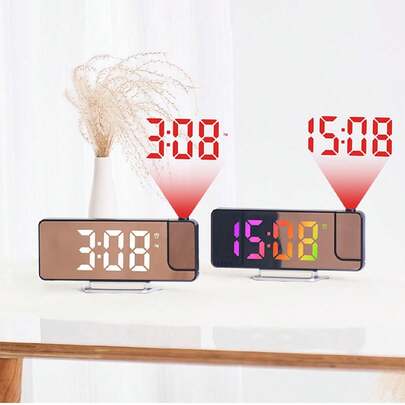 1 chiếc đồng hồ báo thức chiếu hình, đồng hồ treo tường kỹ thuật số, đồng hồ kỹ thuật số phòng ngủ, phù hợp cho người ngủ sâu giấc, chiếu hình 180° có thể điều chỉnh độ sáng, cắm USB, đồng hồ chiếu hình lên trần nhà, trang trí nhà cửa, quà tặng trang trí phòng ngủ, trang trí phòng ngủ sinh nhật tốt nghiệp, trang trí ký túc xá, trang trí tựu trường, quà bất ngờ đầu năm học, đồ dùng học tập