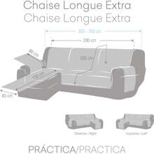 Eysa Padded And Reversible Chaise Longue Sofa Cover Extra Soft Touch - Chaise Longue Sofa Cover Elegant Renewal And Protection 100% Made In Spain - 摩卡棕 - 查看 2