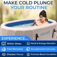 SERENELIFE Serenelife Inflatable Insulated Cold Plunge Tub - Ice Bath Tub With Lid, Cold Plunge Therapy Recovery Pod For Athletes, Oversized And Spacious Design, For One Person Only (Black)