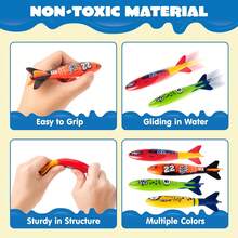 夏季潛水泳池玩具，8入組彩色泳池環加鯊魚和棍棒組合玩具，水下訓練泳池潛水環，夏季游泳水上樂趣泳池遊戲給兒童禮物 - 彩色 - 查看 9