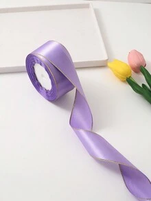 (1捲) DIY玫瑰花造型緞帶，適用於裝飾蛋糕、禮品、包裝、婚禮、派對、手工製作蝴蝶結，具金邊緣 - 1卷金邊 - 查看 20