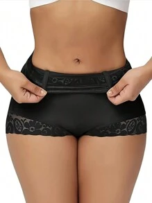 1 pieza Shorts apretados sin costuras con encaje para moldear el trasero de las mujeres, pantys de cintura alta con control del abdomen para dar forma al Body