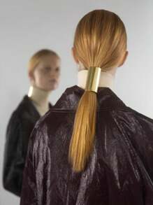 1 件装女士时尚金属发夹优雅高品质发爪发髻夹简约风格发夹 - 金色 - 查看 1