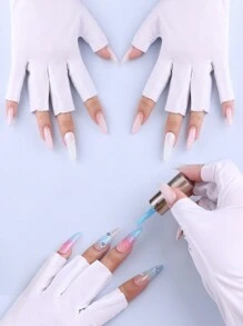 美甲紫外线手套：专业美甲紫外线手套，用于凝胶美甲，抗 UVA 和 UVB 手套，用于凝胶美甲灯，露指紫外线手套，用于凝胶美甲，防止手部受到紫外线伤害，抗紫外线指甲手套，紫外线凝胶防护手套，露指美甲，美甲工具，LED 灯，美甲烘干机，辐射手，美甲用品，美甲工具，美甲工具，返校，指甲，按压指甲用美甲工具 - 彩色 - 查看 10