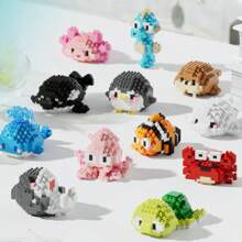 Tiny Particle Toy Building Block Set Plastic Ocean Creatures Series, Suitable For Festivals, Birthdays, And School Openings. Fun Pet Blocks, Interesting Mini-Challenging Blocks, Exercise Hands-On Skills, Building Block Set, DIY Creative Home Decor And Room Decoration Toy, Educational Science Toy, Adult Building Block Set Gift, Suitable For Festive Gifts, Birthday Gifts, New Year's, Chinese New Year, Valentine's Day, Easter, Mother's Day, Father's Day, Friends' Gifts Room Decoration