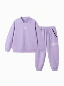 Balabala Kids' Sets Stylish Boys' 2024 Outfit New Girls' School Style Leisure Sports Big Kids