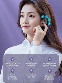 New Senyang True Wireless Gaming Fashion In-Ear Headset Couples Earbuds Video Earplug TWS HIFI Dolby Bass Stereo HD Calling Stereo Earphones For Android Compatible With Iphone Smart Cellphone Music Earpieces Headphones - Mauve Purple - View 6