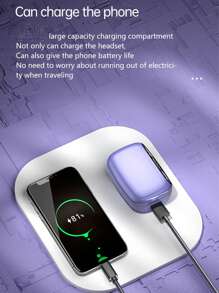 New Senyang True Wireless Gaming Fashion In-Ear Headset Couples Earbuds Video Earplug TWS HIFI Dolby Bass Stereo HD Calling Stereo Earphones For Android Compatible With Iphone Smart Cellphone Music Earpieces Headphones - Mauve Purple - View 4