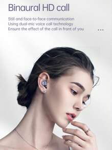 New Senyang True Wireless Gaming Fashion In-Ear Headset Couples Earbuds Video Earplug TWS HIFI Dolby Bass Stereo HD Calling Stereo Earphones For Android Compatible With Iphone Smart Cellphone Music Earpieces Headphones - Mauve Purple - View 5