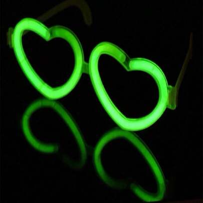 Heart-Shaped Liquid Glow Glasses, Luminous Glasses, Neon Glasses, Glow Stick Glasses, Adult Bulk Glow Glasses For Dancing, Wedding, Birthday, Party, Suitable For All Holidays And Daily Wear, Party Glasses And Party Accessories, Christmas Advent Calendar
