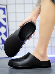 أحذية الطهاة للرجال والنساء بطراز مناسب للزوجين، مصنوعة من إيفا منثوبة مقاومة للمياه وسهلة التنظيف، نصف تزلج على الراس لحماية العمل ، المستشفى ، المختبر ، الطبيب ، الممرضة ، مقاومة للماء ، صندل سهل التزلج