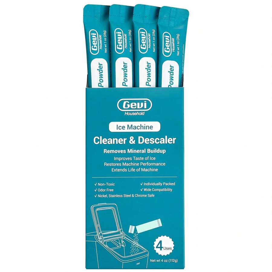 Gevi Ice Maker Cleaner & Descaler 4 Organic Citric Acid Descaling Powder For Coffee And