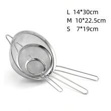 Colador de filtro multifuncional adecuado para fideos, dumplings, jugo, leche de soja, filtración de harina, polvo de café, colador de malla - Plateado - Ver 12