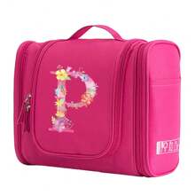 Geantă de toaletă, geantă de machiaj, geantă de călătorie impermeabilă pentru femei, geantă de depozitare de mare capacitate, geantă cosmetică cu imprimeu floral roz, cârlig, geantă de toaletă, geantă de mână, genți de toaletă, esențiale de călătorie de vară, pentru vacanță la plajă, rechizite școlare, esențiale pentru cămin, înapoi la școală, rechizite școlare