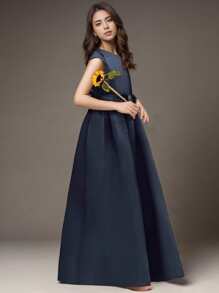 Teen Girl Blue Long Dress Formal Dress For Birthday Parties And Performances