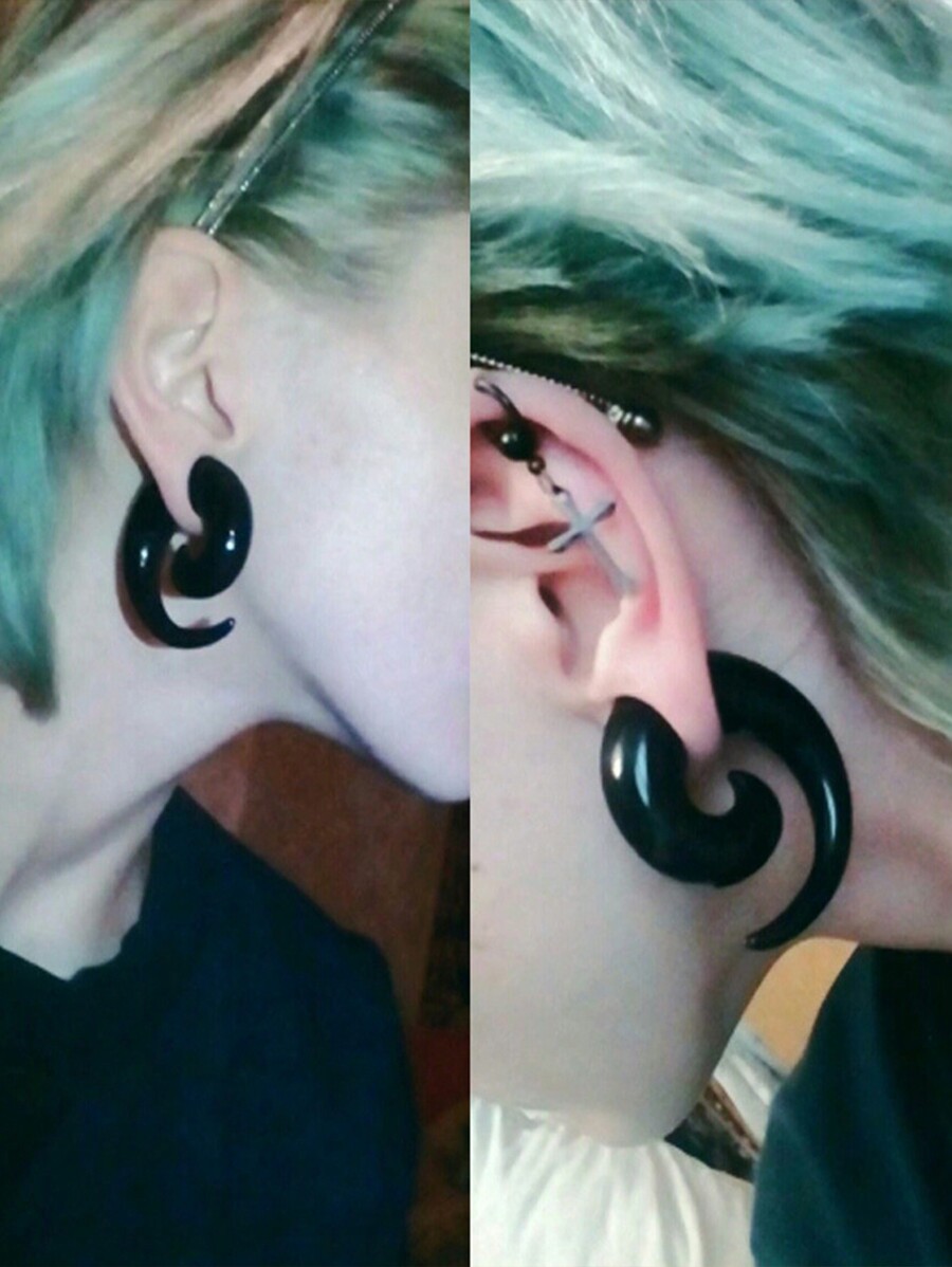 2 Pairs 6mm12mm Acrylic Spiral Snail Ear Tapers Plugs Lobe Ear