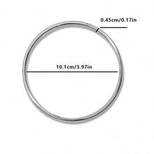 4pcs Silver Metal Circle Shaped Accessories For Handheld Bag, Hardware DIY Handle - Silver - View 3