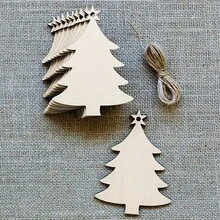 10 Stück/20 Stück/30 Stück Weihnachtsbaum Ornamente aus Holz, Weihnachtsanhänger Deko zum Bemalen, Bohren und Dekorieren