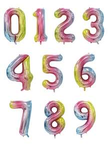 Ensemble de 5 ballons licorne en forme de chiffre avec couleur dégradée de 32 pouces, ballon arc-en-ciel à l'hélium, décoration de fête à thème licorne pour la décoration de fête d'anniversaire - Multicolore - Voir 3