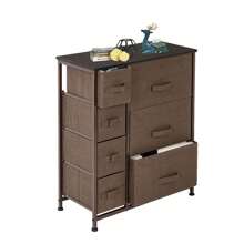 Dresser With 7 Drawers - Furniture Storage Tower Unit For Bedroom, Hallway, Closet, Office Organization - Steel Frame, Wood Top, Easy Pull Fabric Bins