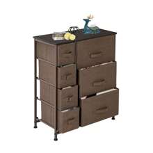 Dresser With 7 Drawers - Furniture Storage Tower Unit For Bedroom, Hallway, Closet, Office Organization - Steel Frame, Wood Top, Easy Pull Fabric Bins