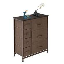 Dresser With 7 Drawers - Furniture Storage Tower Unit For Bedroom, Hallway, Closet, Office Organization - Steel Frame, Wood Top, Easy Pull Fabric Bins