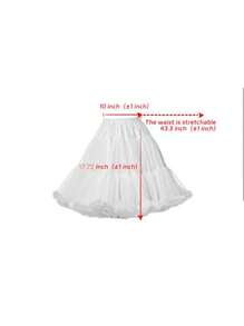 1pc Lolita Lace Cloud Mesh Petticoat Underskirt For Daily & Performance, White. Valentine's Day Accessories