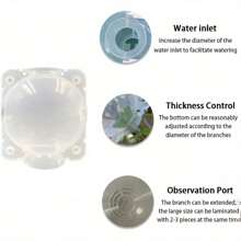 10pcs Transparent Visible Grafting Device, Plant Rooting Ball, Reusable And No-Damage High-Pressure Breeding Ball, Air-Layering Box For Quick Plant Breeding, Root Grafting Device Set - Transparent - View 9