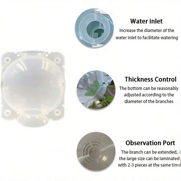 مجموعة أدوات تطعيم وتجذير النبات 10قطعة، جهاز تكاثر عالي الضغط إعادة الاستخدام وبدون تلف، صندوق تطعيم الهواء لتكاثر النبات السريع، جهاز تطعيم الجذور قابل للرؤية - شفاف - مشاهدة 9