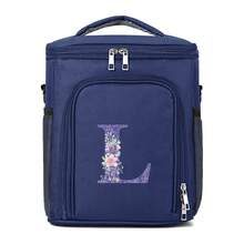 1入組大容量簡約鯉魚印刷袋，多功能便攜保溫袋，女士禮物，禮物圖案印刷保溫袋，最佳的大容量購物袋午餐袋，適用於女性、女友和家庭，最好的老師禮物，母親、媽媽、母親的禮物，適用於學校、購物、旅行、聚會及教室收納袋老師收納袋教室袋教室收納袋的銷售 - 藏蓝色 - 查看 11