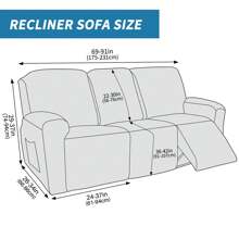 Sofa Recliner Covers Newest 5-Piece, Fashion Recliner Couch Slipcovers With Pockets Both Side, 2024 Soft Durable Jacquard Fabric Pet Friendly Lazy Boy Reclining Protector