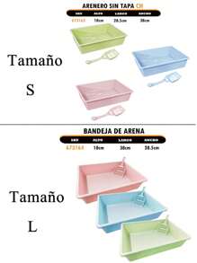 Arenero Gato Extension Anti Derrame Pala Caja Extra Grande(Caja de arena para gatos+Pala para caca de gato) - Azul - Ver 2