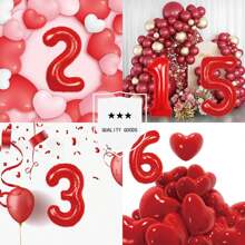 40 Zoll Rote Nummer Luftballon, riesiger großer Folie Ballon für Geburtstage, Jahrestage, Abschlussfeier, Geburtstagsdekoration, Abschlussfeier-Saison, Muttertagsdekoration