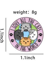 1 Móng Vuốt Mèo Men Thổ Cẩm "Tôi Yêu Tất Cả Các Con Mèo Trên Thế Giới" Thổ Cẩm Có Huy Hiệu Ve Áo, động Vật Dễ Thương Món Quà Trang Sức Cho Gia Đình Thú Cưng - Nhiều màu - Xem 2