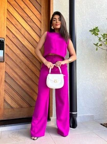 Women Two-Piece Outfits - Pink - View 3