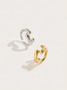 1pc 18K Gold Plated Retro Style Stainless Stainless Foundry Water Drop Element Ring Ladies Jewelry Wedding Party Social Gatherings Dating Gift - Teardrop Wrap Ring - View 6
