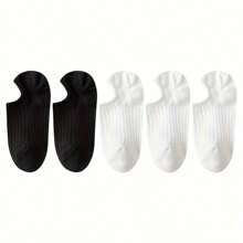 5 Pairs Of Men's Solid No Show Socks, Comfy Breathable Sweat Resistant Anti-Odor Invisible Socks For Men's Wearing - Multicolor - View 11