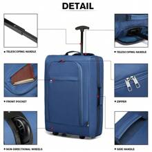20 Inch Cabin Approved Carry-On Luggage - Lightweight 2-Wheel Soft Shell Trolley Bag For Men And Women - Royal Blue - View 5